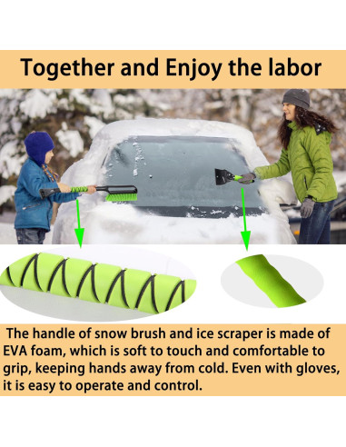 Cepillo de Nieve YEECOPON 68.6 cm y Raspador de Hielo 25.4 cm