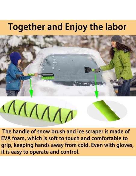 Cepillo de Nieve YEECOPON 68.6 cm y Raspador de Hielo 25.4 cm