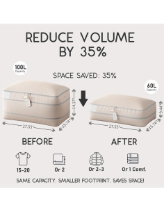 Bolsas de Almacenamiento por Compresión Homsorout 100L - Paquete de 4 2