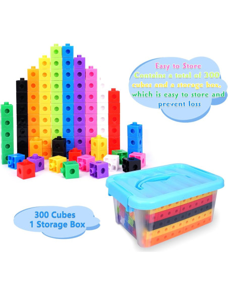 300 Cubos Enlazables QUYSKY - Bloques Matemáticos para Niños