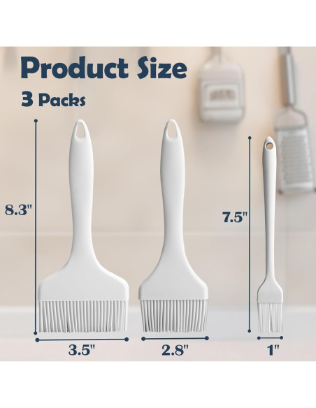 Brocha de Silicona para Carne KEUYE - Grado Alimenticio 3PCS