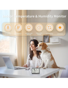 Termómetro de habitación DOOMAY - Monitor de temperatura y humedad LCD 2