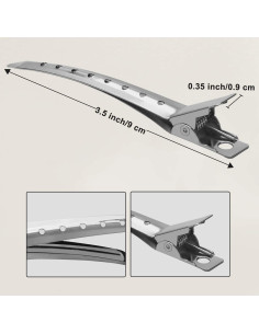 Pinzas para el Cabello Duck Bill Korintin 24 Pcs Metal 8.9 cm 2