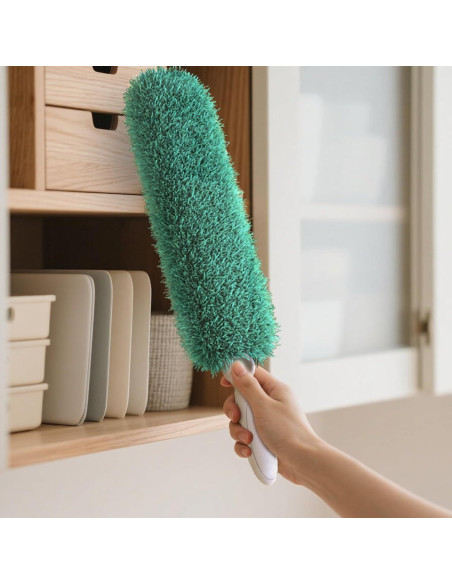 Duster de Microfibra EHOMGUI Verde con Mango Ergonómico 2PCS