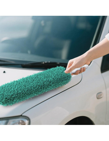 Duster de Microfibra EHOMGUI Verde con Mango Ergonómico 2PCS