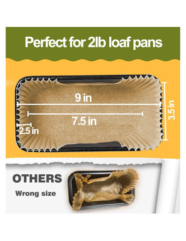 Forros para Pan de Molde Antiadherentes Mutvle 125 Pcs 9x5"