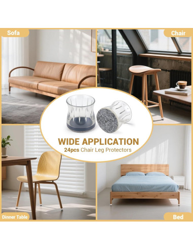 24 Protectores de Suelo Silicona y Fieltro HOME MASTER