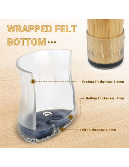 24 Protectores de Suelo Silicona y Fieltro HOME MASTER