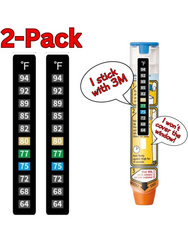 Termómetro Adhesivo 3M para EpiPen y AuviQ - Paquete de 2