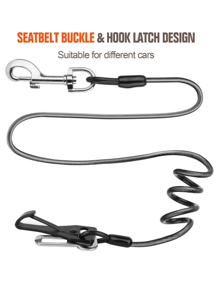 Cinturón de Seguridad para Perros CHZUOBER 2 en 1 Acero 70cm Cinturón de Seguridad para Perros CHZUOBER 2 en 1 Acero 70cm