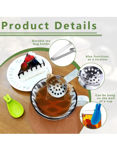 Exprimidor de Bolsas de Té Gyinere con Soportes de Silicona