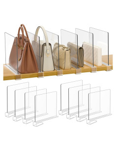 Organizador de Estante Saccik - 8 Divisores Acrílicos Transparentes