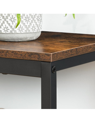 Banco para zapatos HOOBRO 3 niveles marrón rústico 74.93 cm