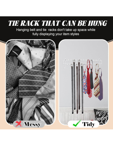 Organizador de Perchas para Corbatas y Cinturones Gisafai - 4 Piezas
