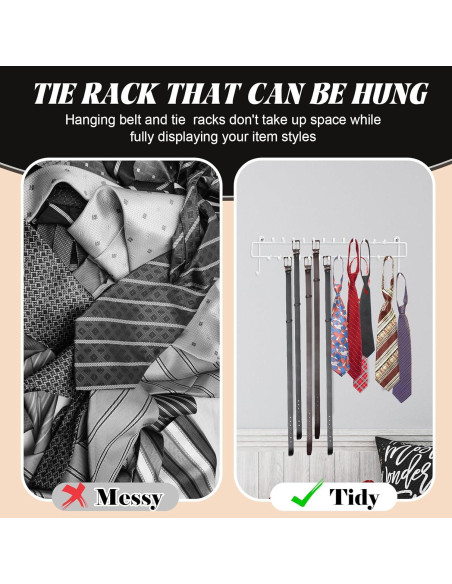 Organizador de Perchas para Corbatas y Cinturones Gisafai - 4 Piezas