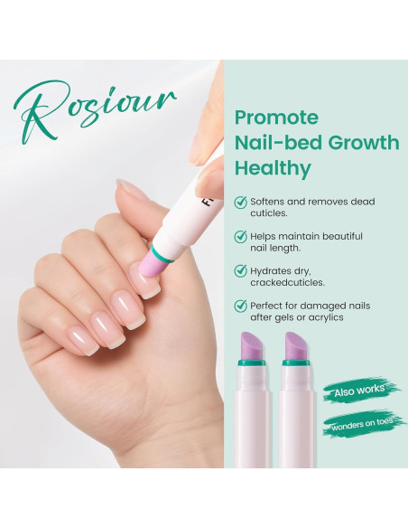 Bolígrafo Empujador de Cutículas Rosiour 3 en 1 Cerámica 12.7cm