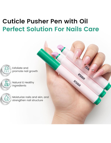 Bolígrafo Empujador de Cutículas Rosiour 3 en 1 Cerámica 12.7cm