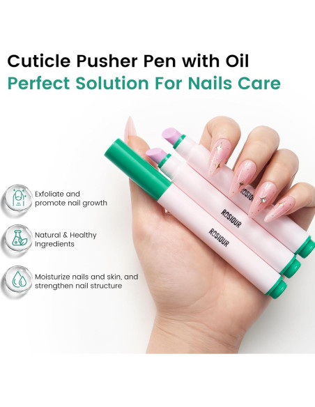 Bolígrafo Empujador de Cutículas Rosiour 3 en 1 Cerámica 12.7cm