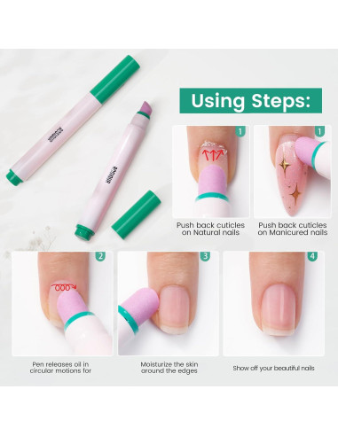 Bolígrafo Empujador de Cutículas Rosiour 3 en 1 Cerámica 12.7cm