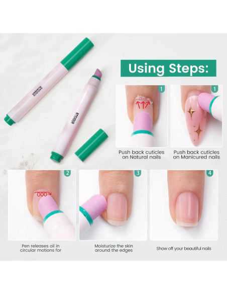 Bolígrafo Empujador de Cutículas Rosiour 3 en 1 Cerámica 12.7cm