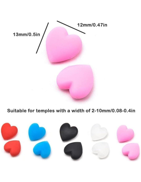 Agarres para orejas de gafas Jowxsx 5 pares rosa antideslizante