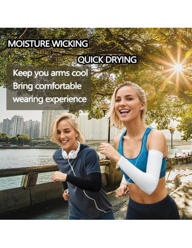 Mangas de Compresión UV YUDEWAY para Hombres y Mujeres - 4 Pairs