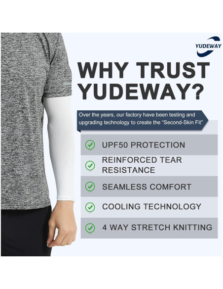 Mangas de Compresión UV YUDEWAY para Hombres y Mujeres - 4 Pairs