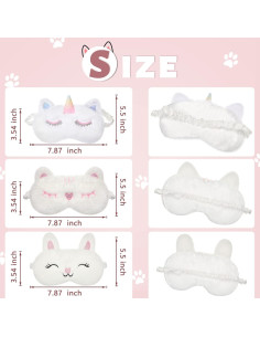 Geyoga 6 Pcs Máscaras de Sueño de Peluche para Adultos 2