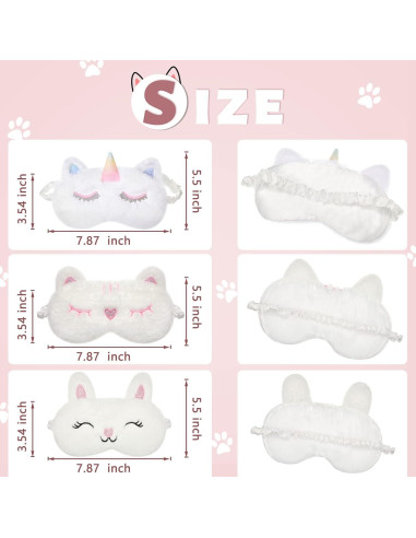 Geyoga 6 Pcs Máscaras de Sueño de Peluche para Adultos