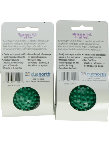 Pelota de Masaje Due North Foot Rubz - Alivio para Pies y Manos, 2 Unidades
