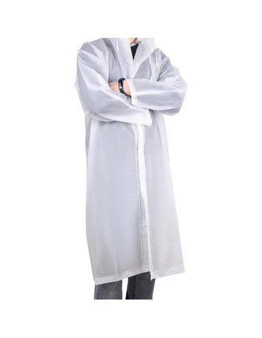 Poncho de Lluvia Impermeable Mudder para Adultos Blanco 115x63cm