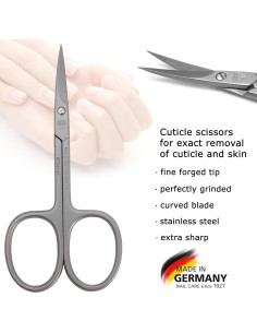 Tijeras de Cutícula 3 Espadas Alemania - Acero Inoxidable con Estuche 2