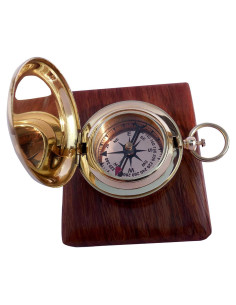 Brújula de Bronce Thor Instruments con Caja de Madera