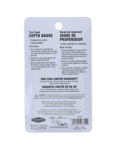 Medidor de Profundidad de Banda de Rodadura RoadPro RP725 Doble Calibración