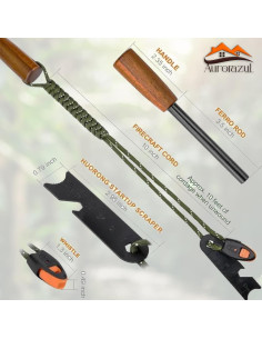 Iniciador de Fuego AURORAZUL con Silbato y Raspador - Verde 2