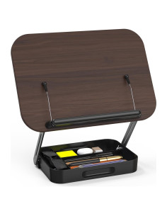 Soporte para Libros Ajustable YCNEW Madera Oscura 34 cm