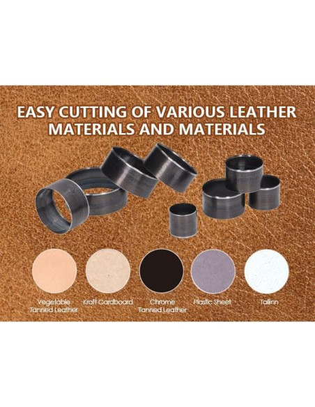 Juego de 8 Troqueles de Agujeros de Cuero WALFRONT 25.6mm