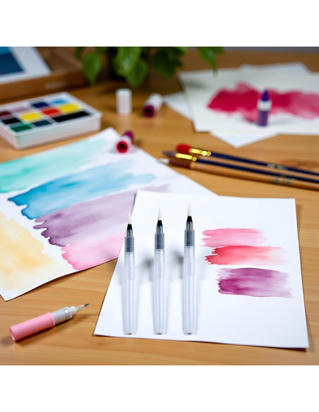 Juego de 3 Pinceles de Agua Recargables Mozff - Acuarela