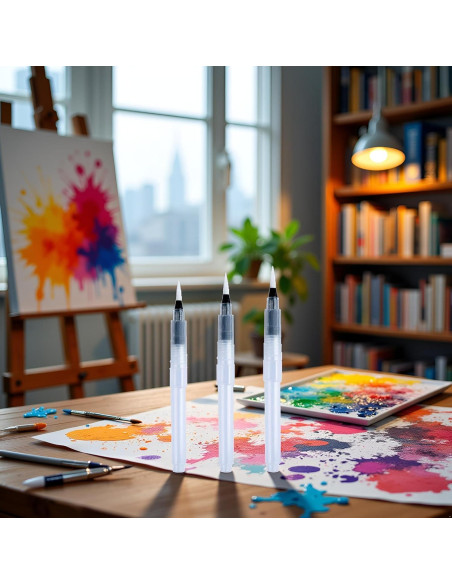 Juego de 3 Pinceles de Agua Recargables Mozff - Acuarela