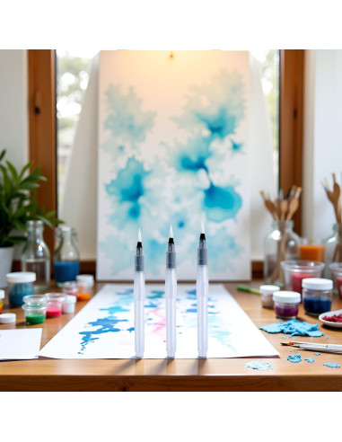 Juego de 3 Pinceles de Agua Recargables Mozff - Acuarela