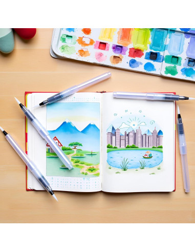 Juego de 3 Pinceles de Agua Recargables Mozff - Acuarela