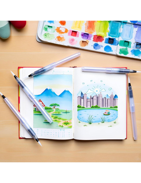 Juego de 3 Pinceles de Agua Recargables Mozff - Acuarela