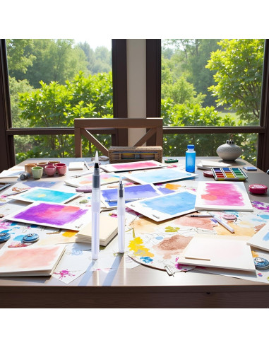 Juego de 3 Pinceles de Agua Recargables Mozff - Acuarela