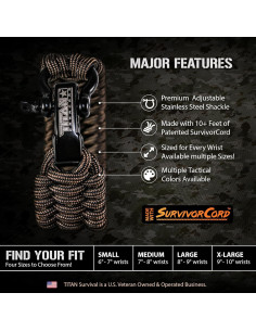 Pulsera de Supervivencia Titan Paracord X-LARGE 22.86-25.4cm 2