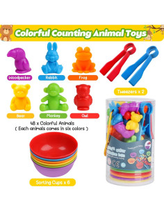 Juguetes Educativos Montessori Skrtuan Clasificación Animales 36 Piezas 2