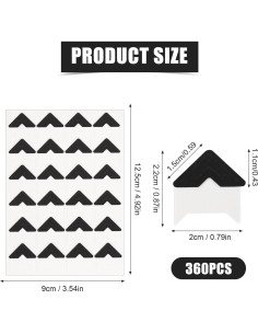 360 Etiquetas de Esquinas Autoadhesivas para Fotos - Negro 2