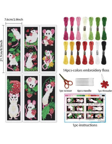 Kit de Bordado DIY INFUNLY 6 Piezas con Instrucciones