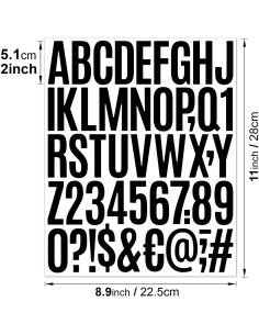 Calcomanías de Letras 1000 Pcs Wavamawa 2" Vinilo Impermeable 2