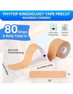 Cinta de Kinesiología Pre-cortada K Sport 4 Rollos 5 cm x 5 m 2