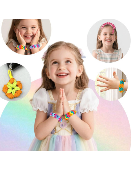 800 Bucles de Pastel Raylinix para Telar 7 Pulgadas - Manualidades